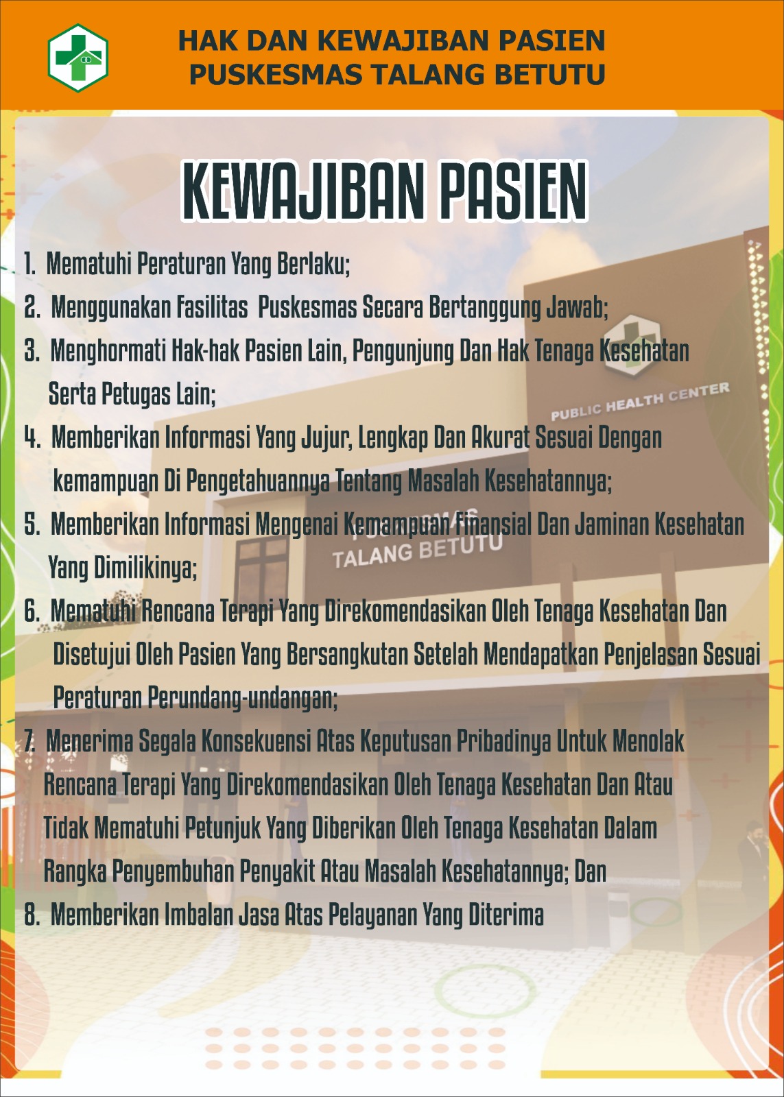 Kewajiban Pasien Puskesmas Talang Betutu